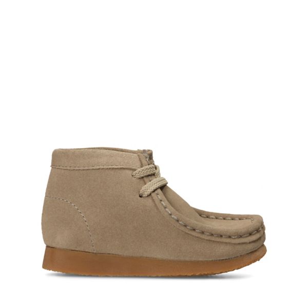 Clarks Boys Wallabee Boot Casual Shoes Sand Suede | CA-5380421